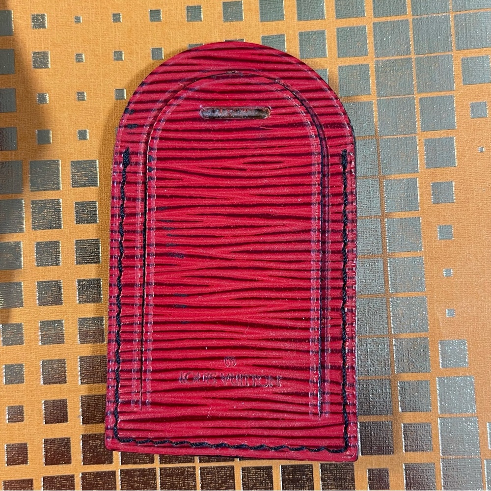 Louis Vuitton Rare Epi Red Luggage Tag & Poignet Set, Free non-LV clasp - Picture 5 of 16